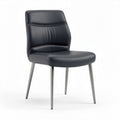 cadeira moderna de design minimalista em couro sintético azul 45 x 50 x 85cm