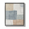 Quadro decorativo abstrato em tons neutros 40 x 3 x 40cm com moldura preta