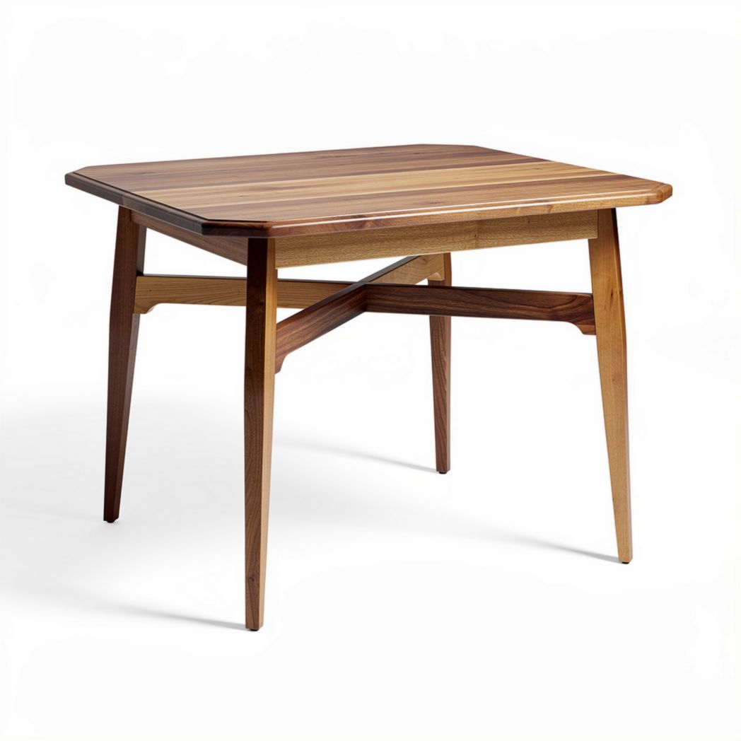 Mesa de madeira quadrada com dimensões 90 x 90 x 75cm para sala de jantar